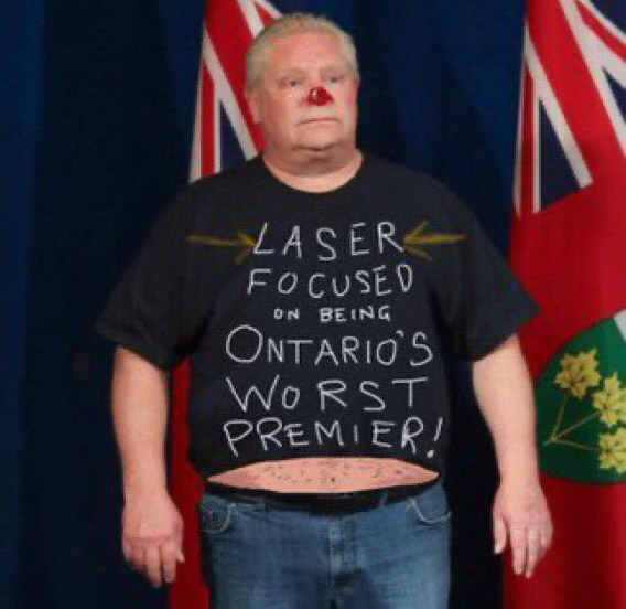 winter_canada's tweet photo. When you are laying in a bed in the hallway of a hospital because there are no rooms remember that @fordnation took $225 MILLION out of Healthcare to put booze in corner stores! https://t.co/Gs3T6nBss3