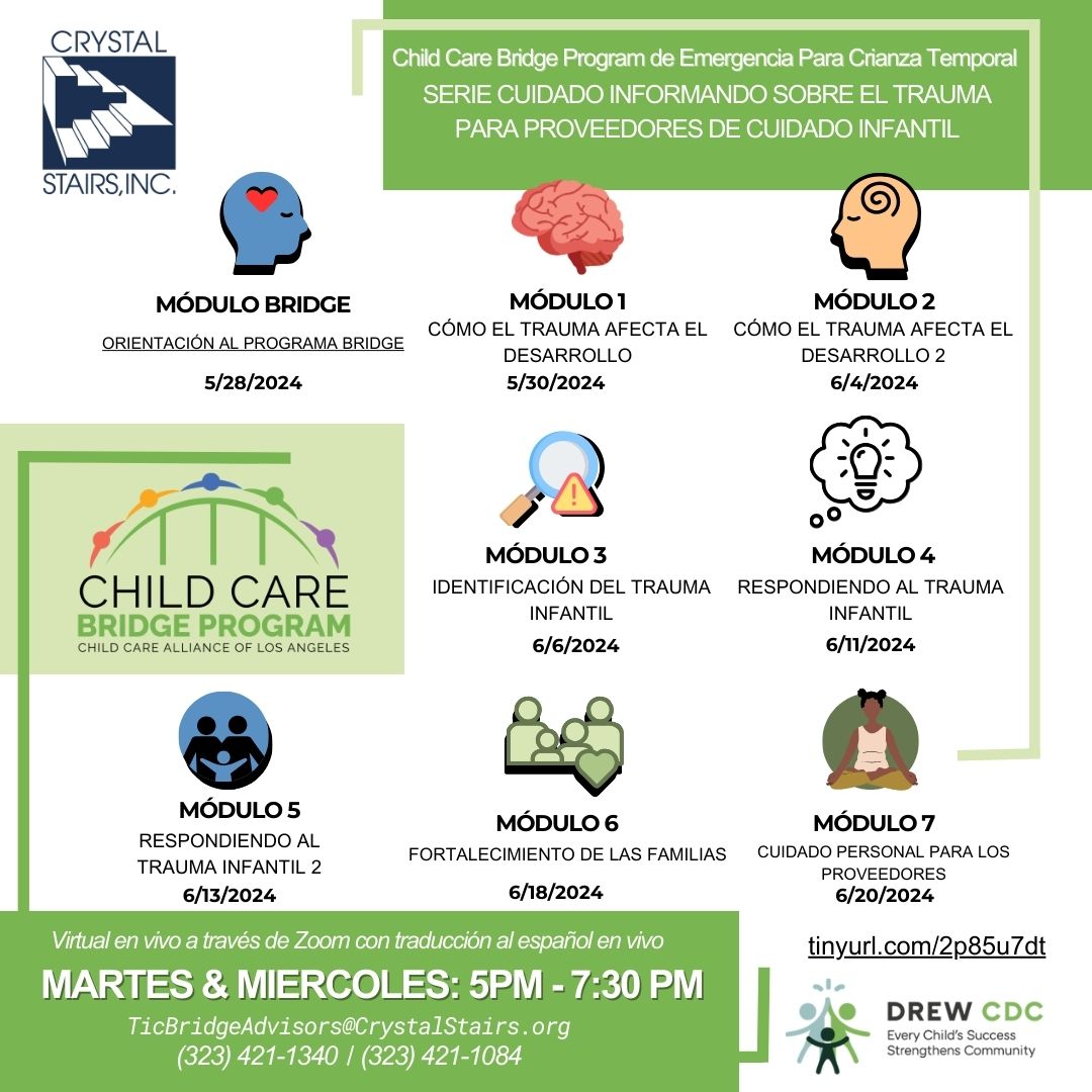 The series will be offered Tuesday and Thursday evenings from 5:00 pm – 7:30 pm, beginning May 28, 2024. 

Join us for a free 8-part, 4-week Trauma-Informed Care training series for child care providers! 
Register -tinyurl.com/2p85u7dt