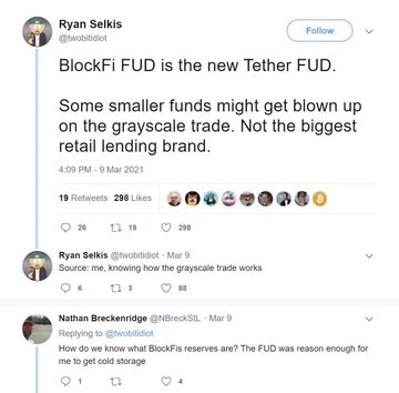 Ryan Selkis has invested in frauds like Do Kwon's $LUNA and shilled frauds like BlockFi and Tether. He's routinely made a habit of attacking whistleblowers, which is why he acts so shocked when the same schemes he's promoted end up blowing up in his face. Who else would come up