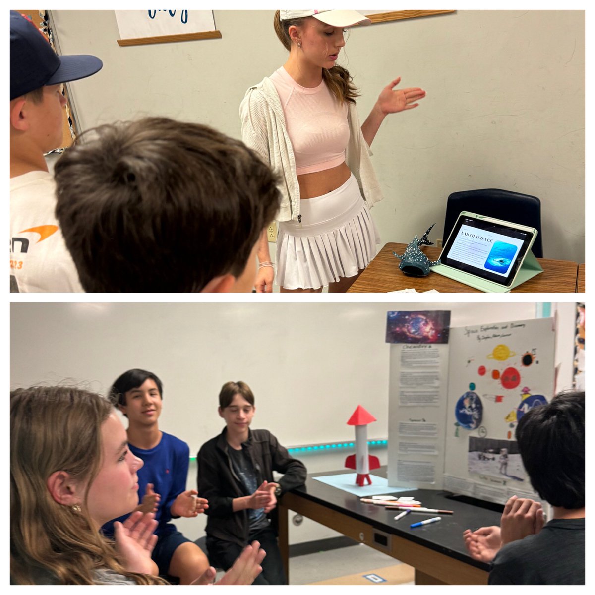 Our 8th grade end of year Science projects were so fantastic to see them sharing a topic of their choice with deeper learning that they are passionate about with 6th, 7th and 8th graders. Voice & choice @LeanderISD in the last week of school! #SoaringTogether💙🦅💛 @annawydeven