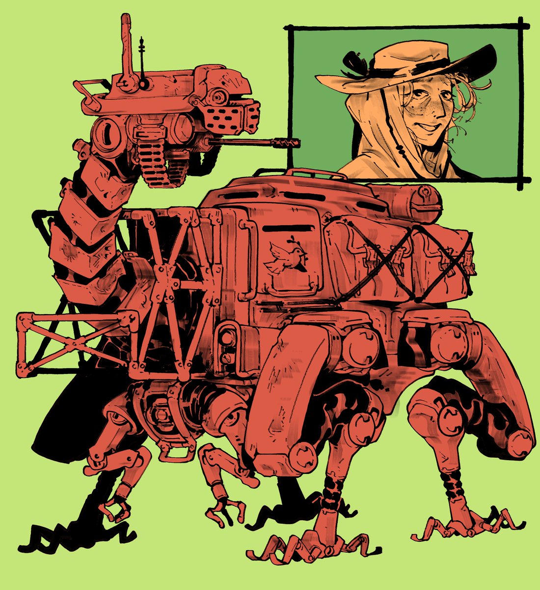 Lancer Commissions 6: custom Lancaster model. It's hard being a cattle rancher in the future.