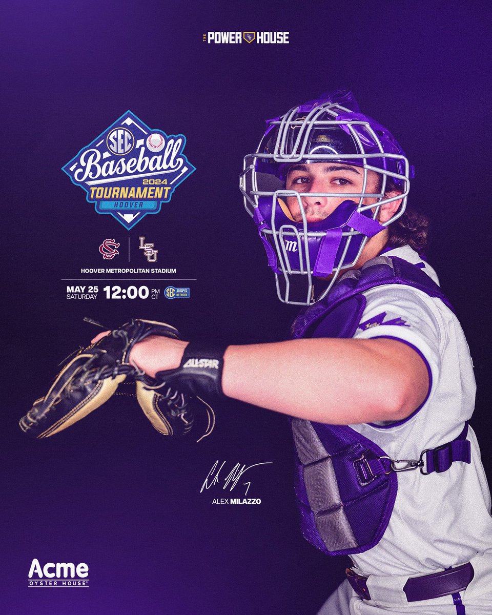 LSUbaseball's tweet photo. LSU will take on South Carolina in the SEC Tournament semifinals Saturday at 12:00 p.m. CT!

#ThePowerhouse | #PlugIn https://t.co/OMaFwzxPlU