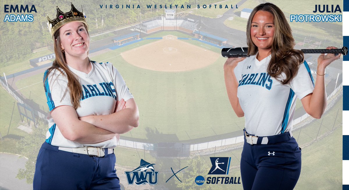 Congratulations to Emma Adams and Julia Piotrowski for being named Most Outstanding Pitcher and Most Outstanding Player of the 2024 NCAA Super Regional hosted by Virginia Wesleyan! #MarlinNation // #MOP // #NCAASuperRegional