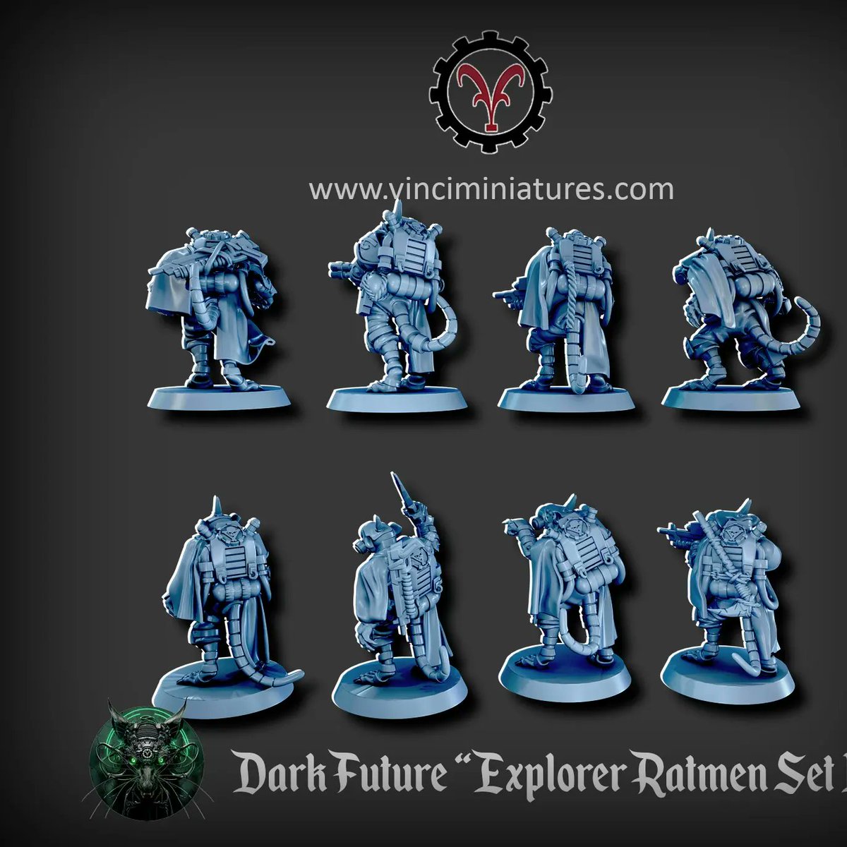 vinciminiatures's tweet photo. 🚨 Introducing our latest additions: the "Dark Future Explorer Ratmen Set 1" 🐀💀.
#NewMiniatures #DarkFutureExplorerRatmen #FullOfDetails #BattleReady #GrimdarkFuture #TabletopGames #MiniaturePainting #WarGames #EpicBattles #CollectorsItem
#skaven #cyberrats #warhammer40k https://t.co/H483CRIjcT