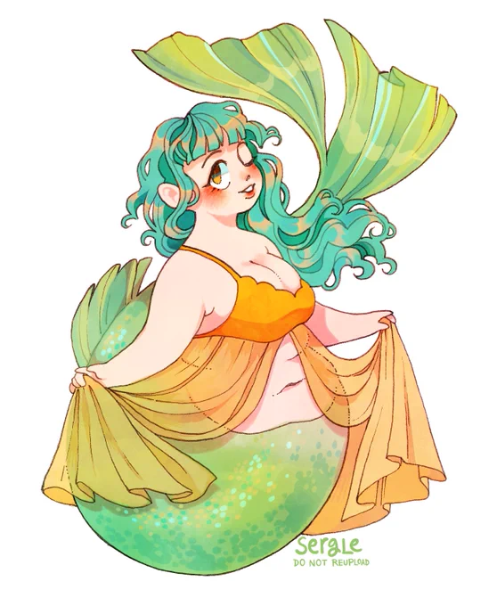 it's been awhile since i did traditional inks with digital color!#mermay 