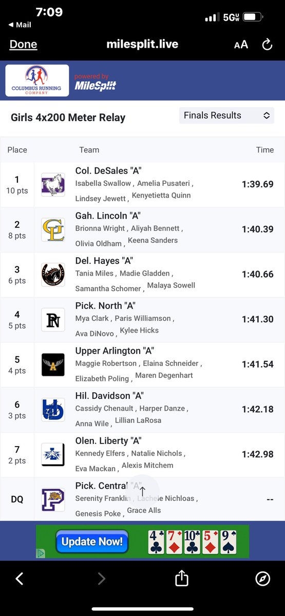The 4x200m Relay is State Bound! Congratulations @Keena_Sanders24, Brionna Wright, Aliyah Bennett, and Olivia Oldham! @GLHS_Athletics @CoachJManley
