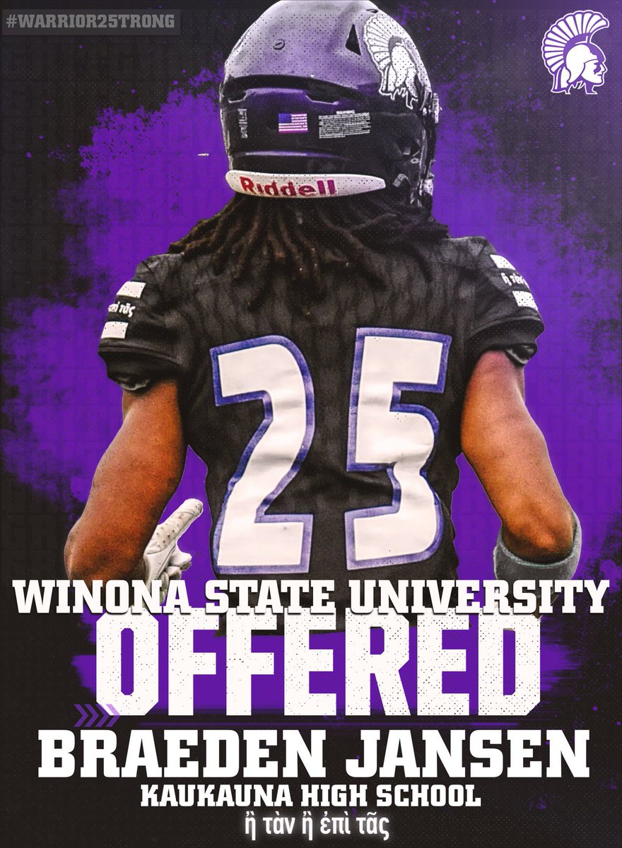 After an amazing conversation with @Coach_Bergy I am blessed to receive an offer to play football at Winona State! @CoachCosgrove18