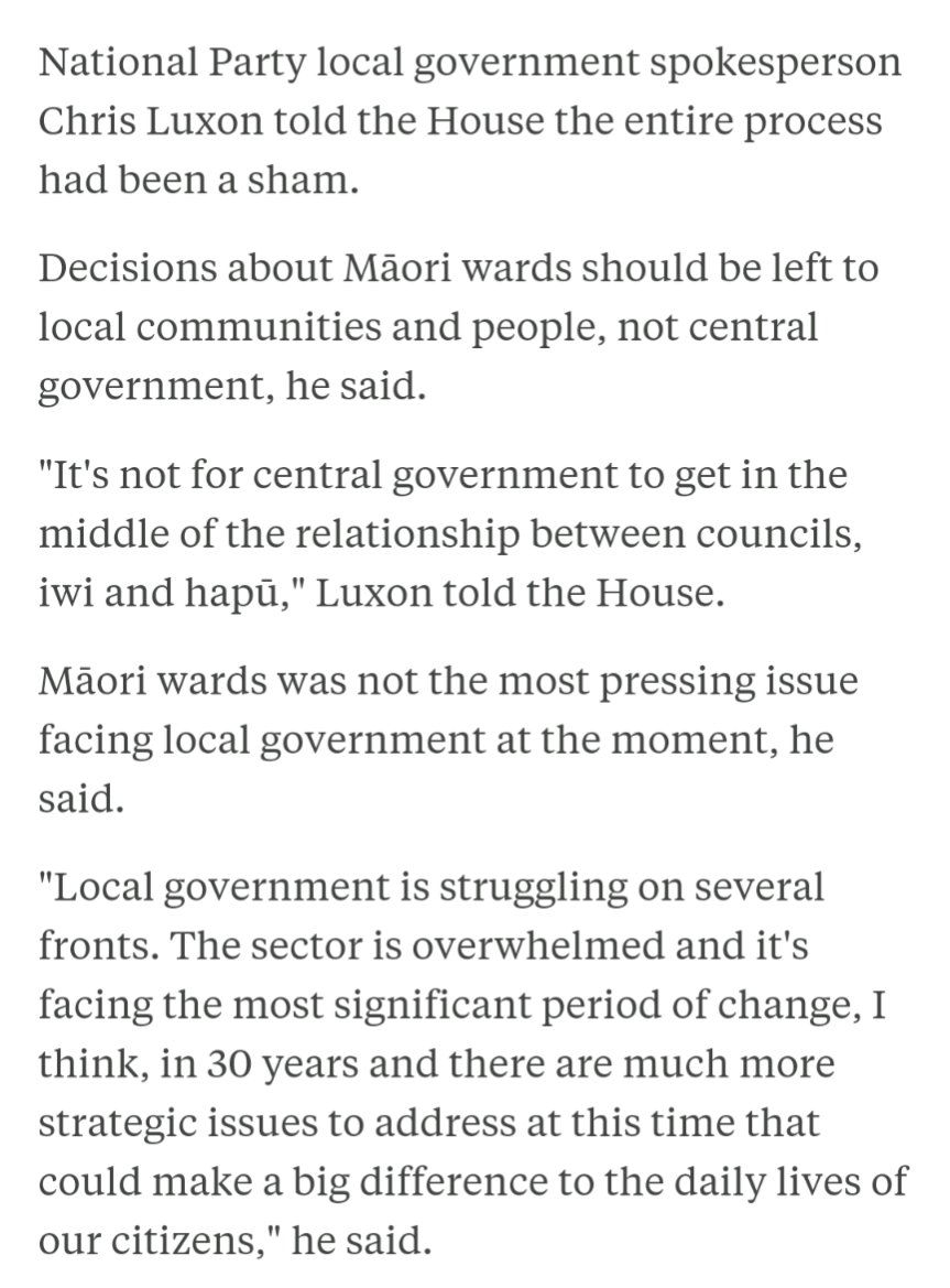 Luxon on the Māori wards bill in 2021 that removed the racist poll provision: rnz.co.nz/news/political…