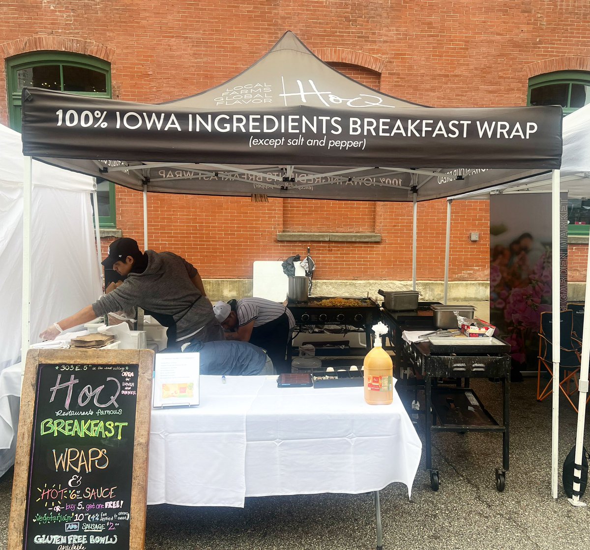 Tomorrow HoQ breakfast wrap booth @dtfarmersmarket will be in front of the Court Ave Brewing Company . See you tomorrow morning all. #bestbreakfastintown #organicbreakfastwrap #marketdsm