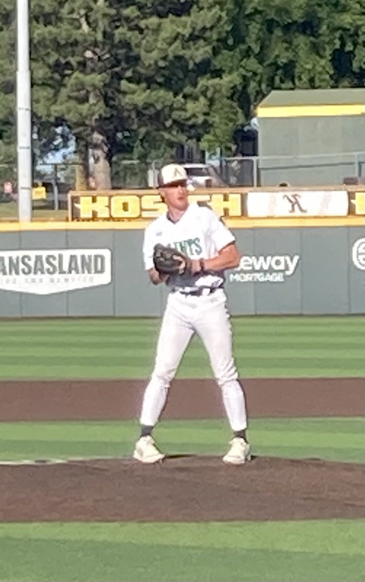 Senior, Yale Griffiths, starts the State Championship Game for the Saints. STA is wearing their #CarlsCause Uniforms.