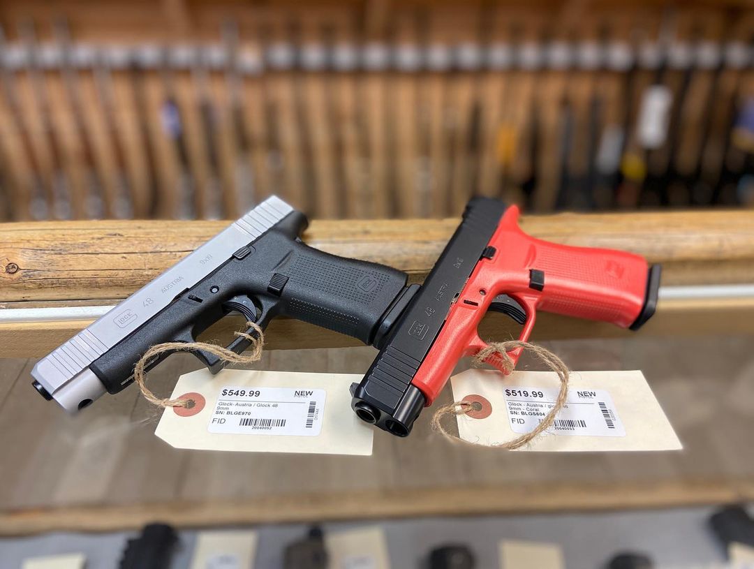 Restock alert!!

Glock 48 9mm in black/silver or black/coral #glock48 #coralgun #9mmpistol  #pewpewpew