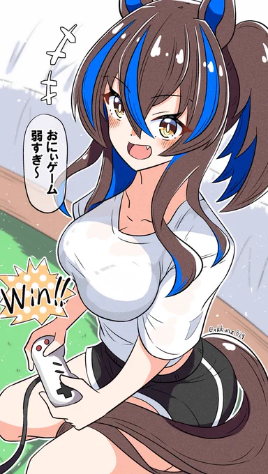 「これでウチの5連勝だねっ」#ウマ娘 #ダイタクヘリオス 