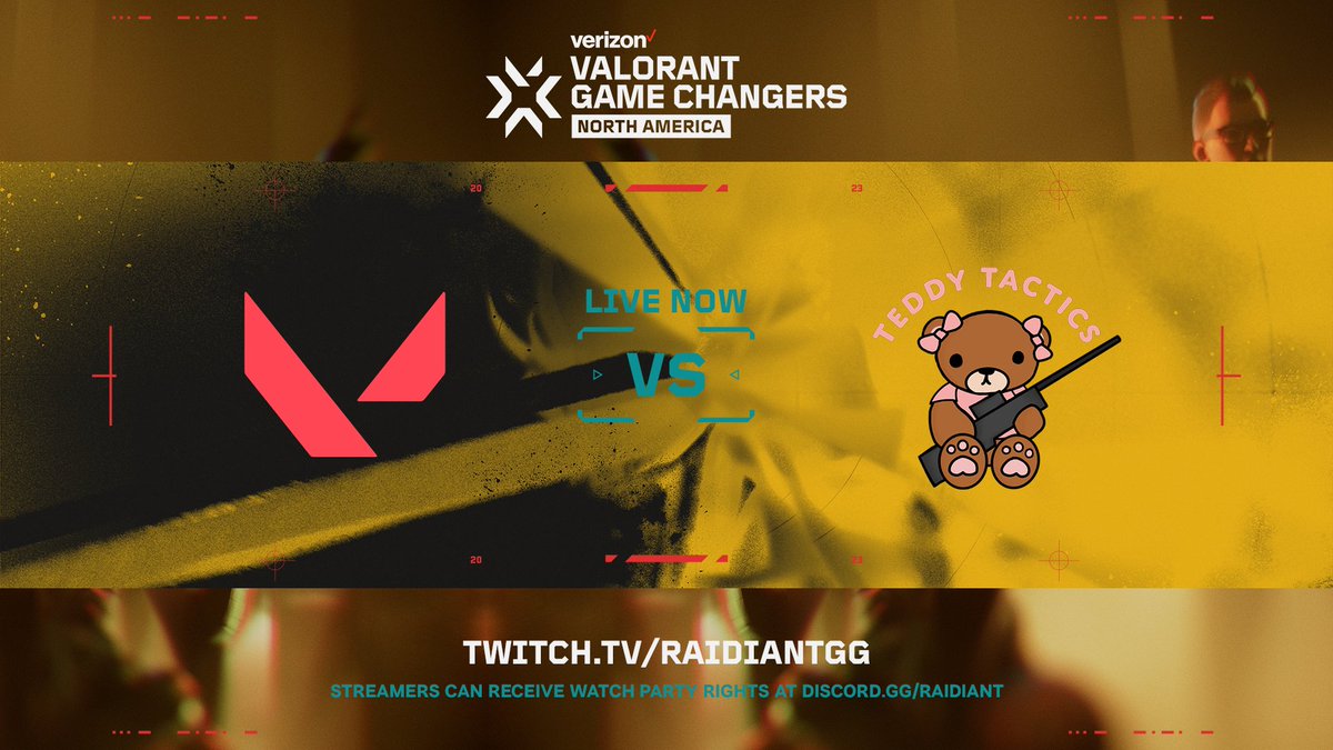 Won't want to miss this next #VCTGameChangersNA series 👀

⚔️ Mesos Millionaires vs @TeddyTactics 
📺 twitch.tv/RaidiantGG