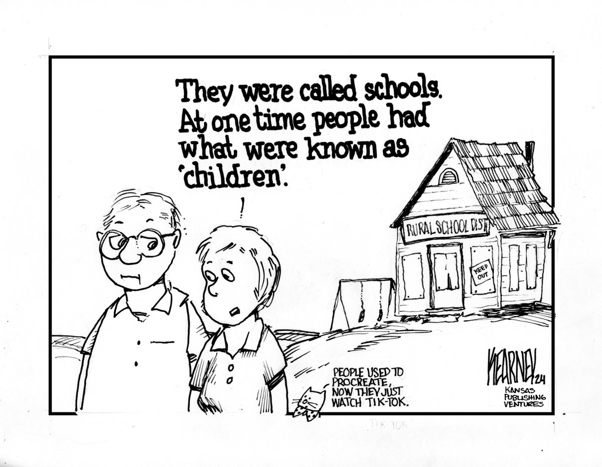 Kansas’ smallest school district prepares to close in warning sign for rural communities #kansas #ruralschools #ruralamerica #schools #population #cartoon
