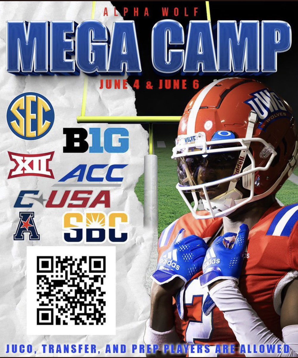 Thank you @CoachRudyG for the personal invite to attend @UWGFootball camp this summer! @JLottScout @TheUCReport @UTRScouting @On3sports @dhglover @ShaniceTyria1 @youareathlete @WHSFBRecruiting @WakelandFTball @EJHollandOn3 @247Sports @coachbirdwell @coach_isom60