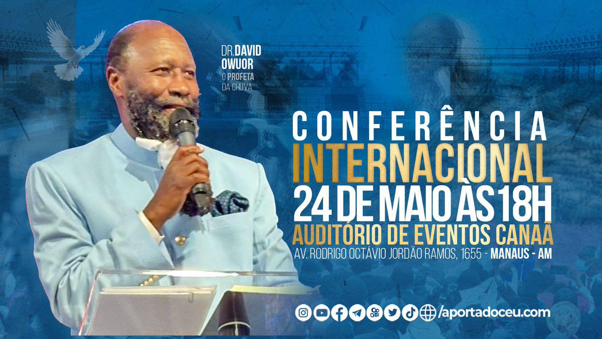 📌O Senhor enviou o Seu Profeta para Manaus para anunciar a Poderosa Vinda de Cristo e estabelecer o Evangelho Eterno de volta nos corações da Igreja. #ManausConference