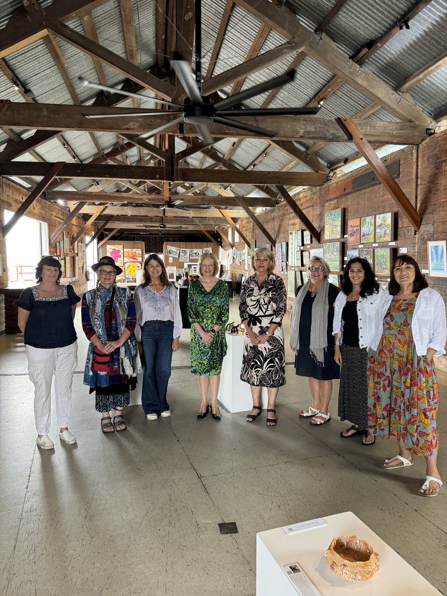 QldGovernor's tweet photo. The Governor visited the ‘Go Troppo Art Exhibition’, part of Port Douglas Carnivale, showcasing the work of local artists. @DouglasShire @PDCarnivale #GoTroppo #PortDouglas #Carnivale https://t.co/X1XlBdmUjF