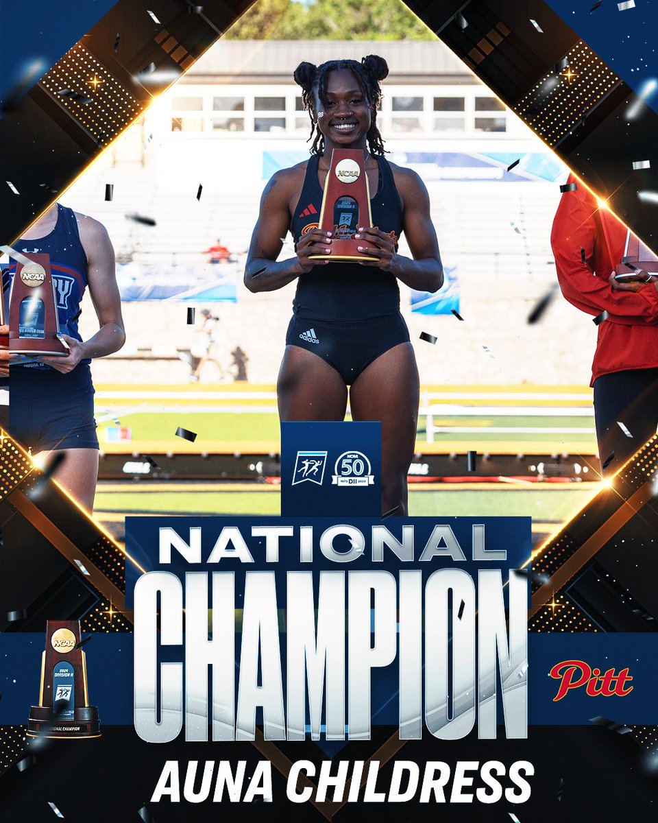 Auna Childress of @PittStGorillas is your women’s triple jump National Champion with a mark of 13.26 🦍 #MakeItYours | #D2WOTF