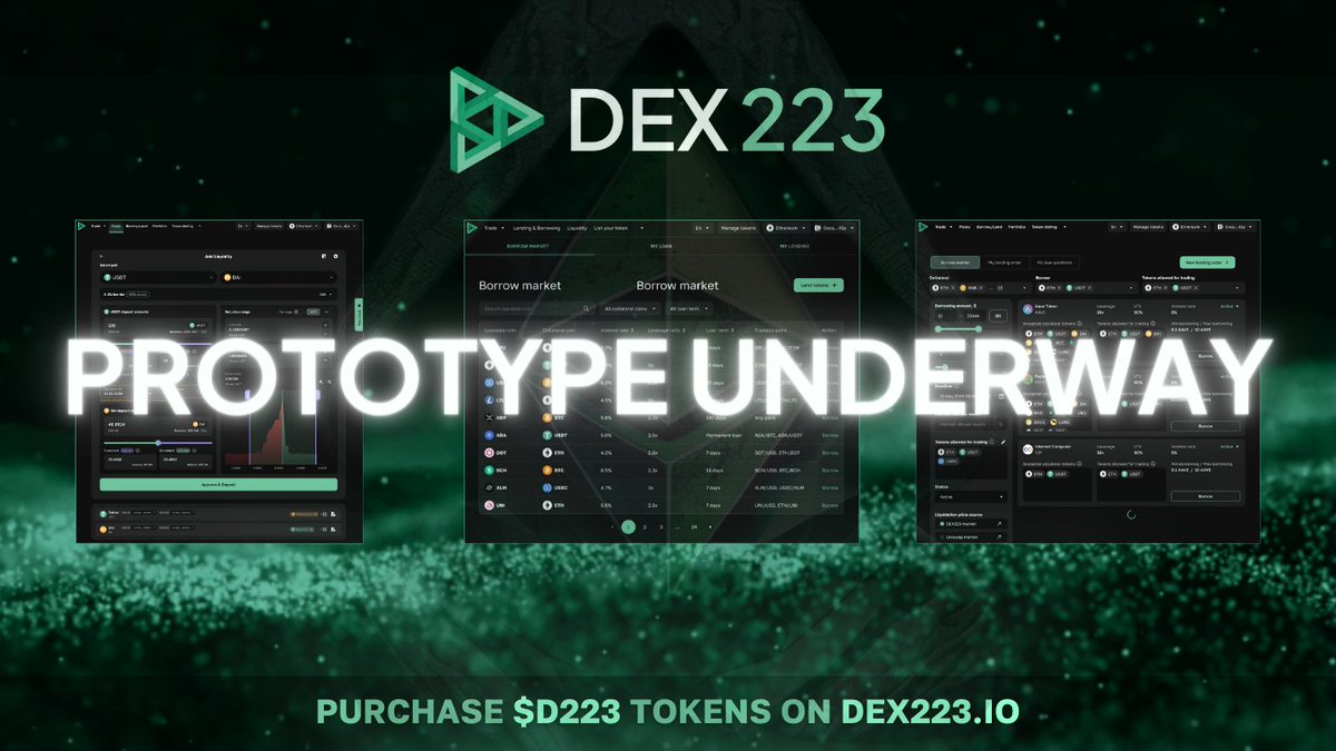 Dex_223's tweet image. Think #Dex223 has been quiet? Think again! Behind the scenes, our devs are relentlessly crafting the prototype of the Dex223 Exchange, set to revolutionize #ETH trading with never-seen features. 🔥

With the #SpotEthereumETF approved, billions will pour into the ecosystem. While…