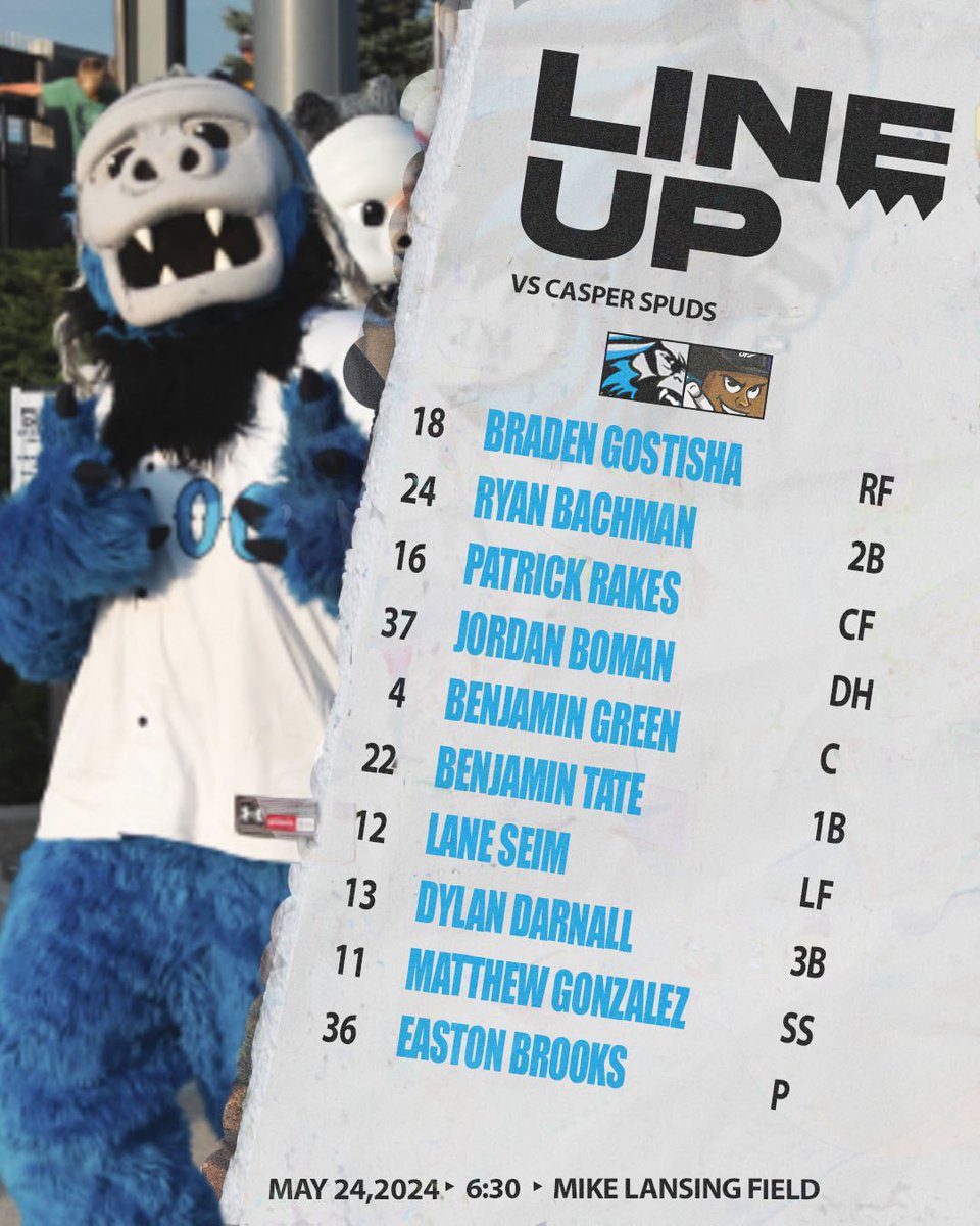 sprfshsasquatch's tweet photo. Tonight’s lineup. First pitch in about 45 minutes, for live score updates please make your way to this app!
#squatchnation https://t.co/HZYkzKYGDj