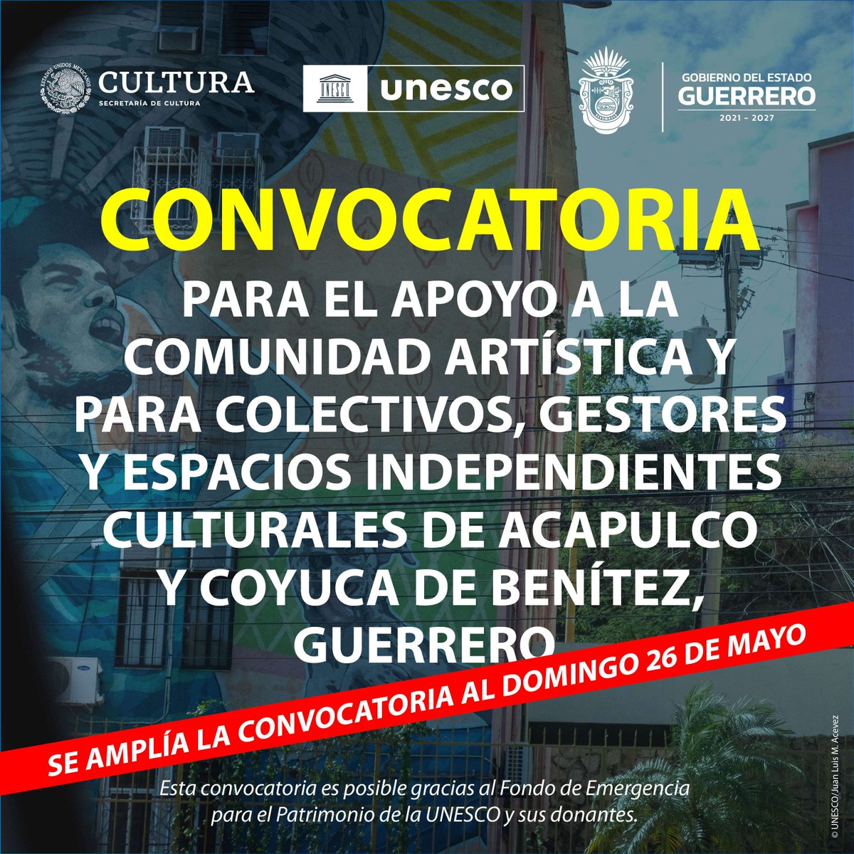 📢¡Se amplía la fecha...! De la convocatoria con apoyos económicos para implementar talleres y proyectos escenográficos, en apoyo a la comunidad artística y cultural y espacios independientes culturales de Acapulco y Coyuca de Benítez. 📲 ow.ly/ExVn50RBVM6