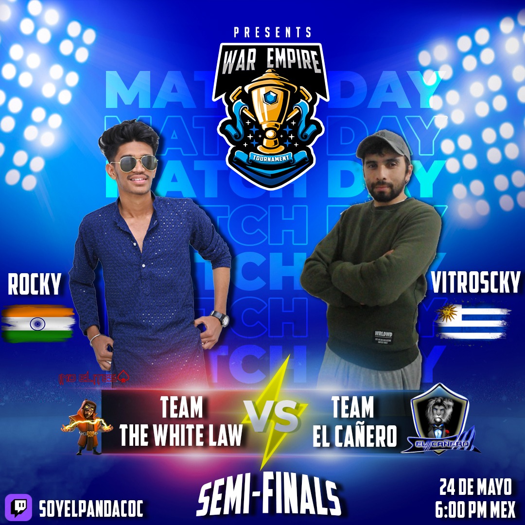 ⚔️ SEMI - FINAL ⚔️

<a href="/DsComunidad/">COMUNIDAD DARK SOLDIERS</a>
Esto es
🔰 WAR EMPIRE
Dos Grandes Clanes
<a href="/ROCKY2337/">ROCKY</a> #vitrosky
 Te esperamos en:
⚫Tik Tok
vm.tiktok.com/ZMMKEKskh/
🟣Twitch
twitch.tv/soyelpandacoc
