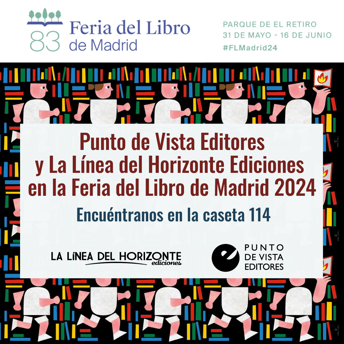 Ya comienza la @FLMadrid y tenemos muchas ganas de verlos nuevamente. Además de libros, podrán encontrar a varios de nuestros autores y conocerlos.
Os esperamos en la caseta 114.

#LaLíneadelHorizonte #FeriaDelLibroDeMadrid #flmadrid2024 #autoresLDH #FLMadrid24 #lineahorizonte