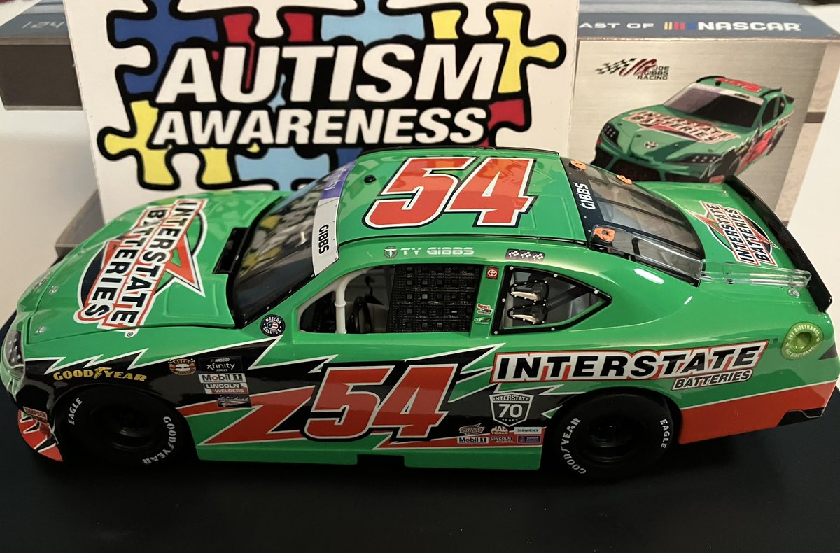 🚨#GIVEAWAY TIME! To bring even more #AutismAwareness in the #NASCAR community, I’m giving away this super-cool ✍🏻 @TyGibbs @InterstateBatts diecast. To enter: Follow, Repost & Tag some friends Winner chosen on May 30th. Enter across platform.👍🏻🏁