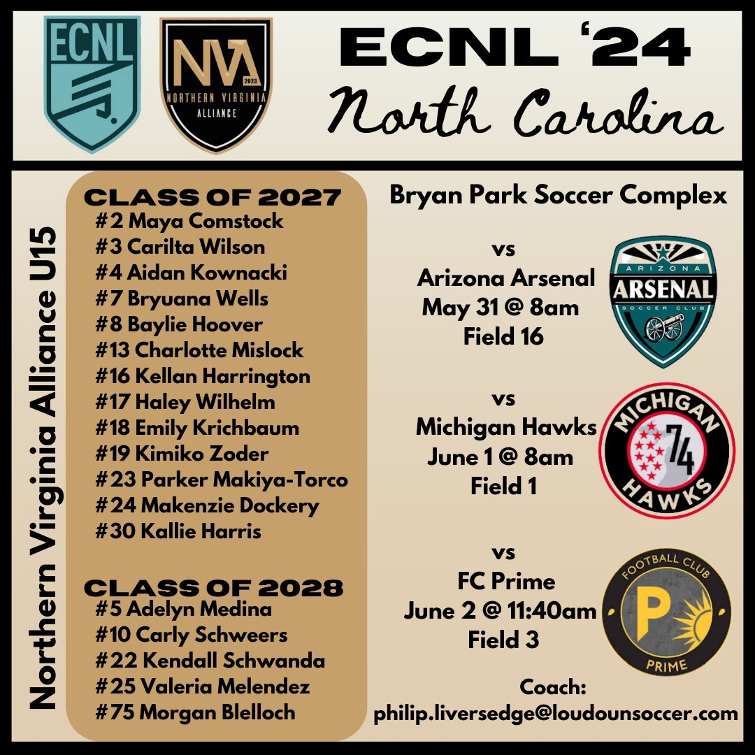 Can’t wait for NC <a href="/ECNLgirls/">ECNL Girls</a> Showcase!