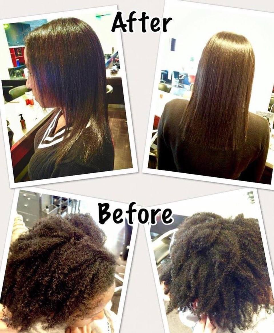 Permanent straightening at #kabukihairstudio