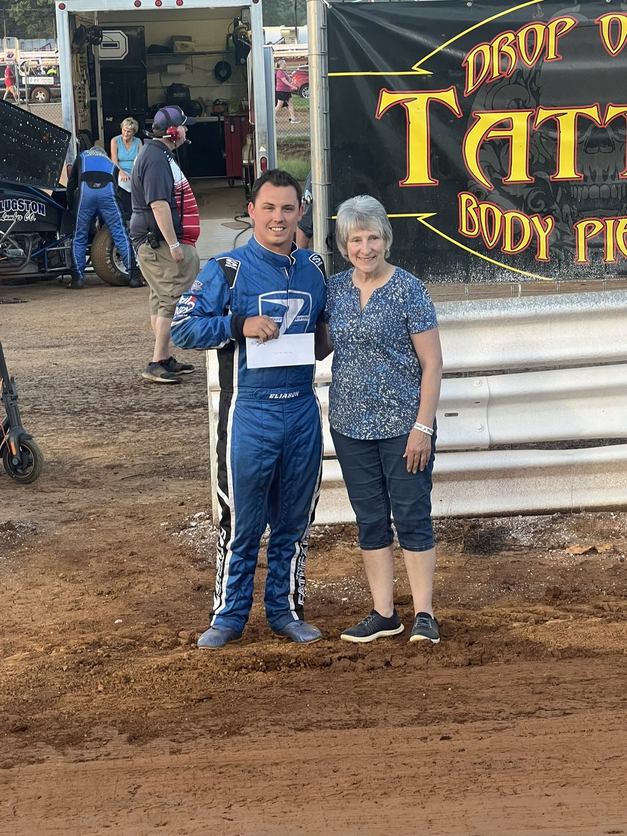 Cory Eliason Racing picks up an extra $300 courtesy of the the Fast Tees Fast Time Award clocking in a lap of 17.898 on his time trial effort