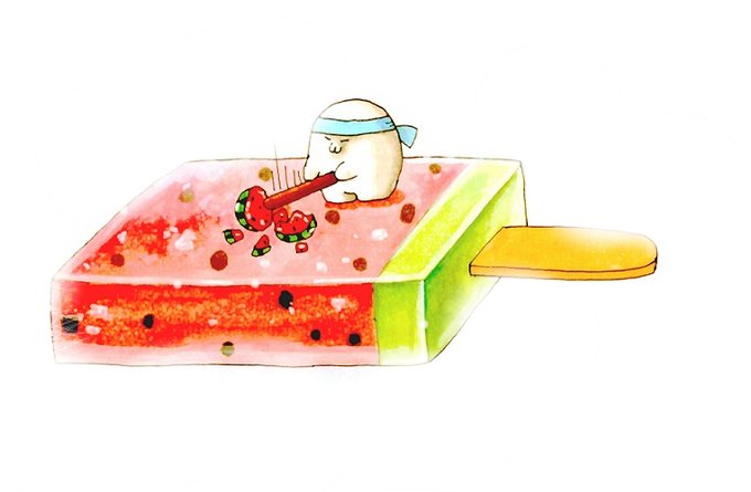 「eating watermelon」 illustration images(Latest)