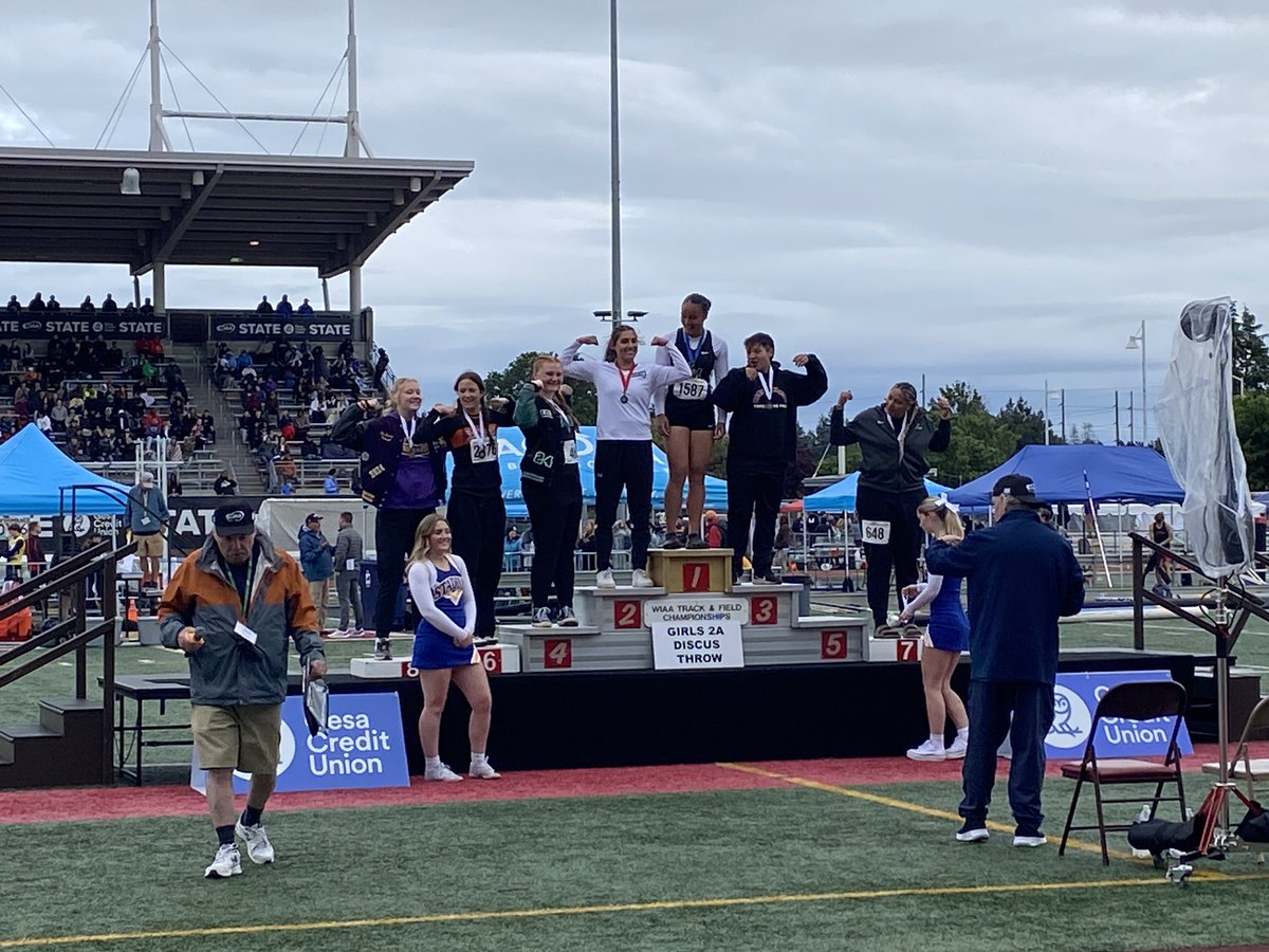 Congrats to Logan on her eighth-place finish in the girls discus -- 102-11