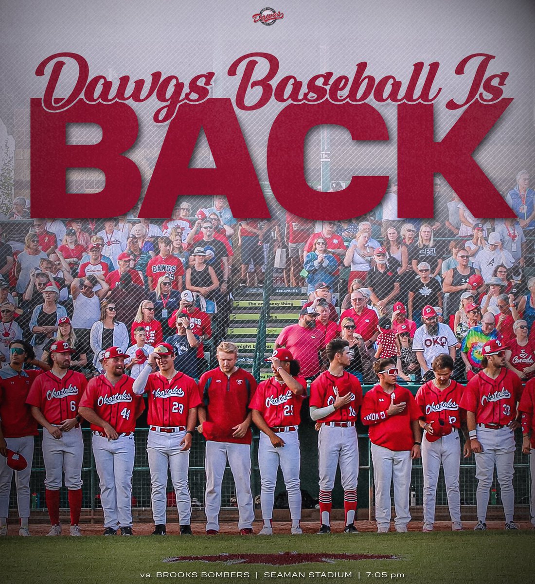 🚨 DAWGS BASEBALL IS BACK 🚨 

@Okotoks_Dawgs begin their 2024 @wcbleague season tonight against the Brooks Bombers. 

#smsports #collegebaseball #okotoksdawgs #baseball #sportsdesign