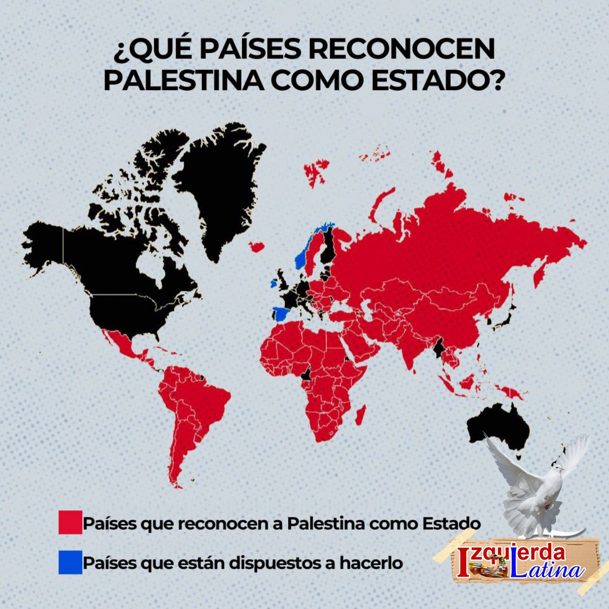 Hoy 143 países del mundo reconocen a Palestina 🇵🇸 como Estado independiente, y se van sumando otros. Y como responde 🗣 La Casa Blanca: el Estado palestino no debe lograrse por 'reconocimiento unilateral' UNILATERAL dice! #PalestinaNoEstáSola