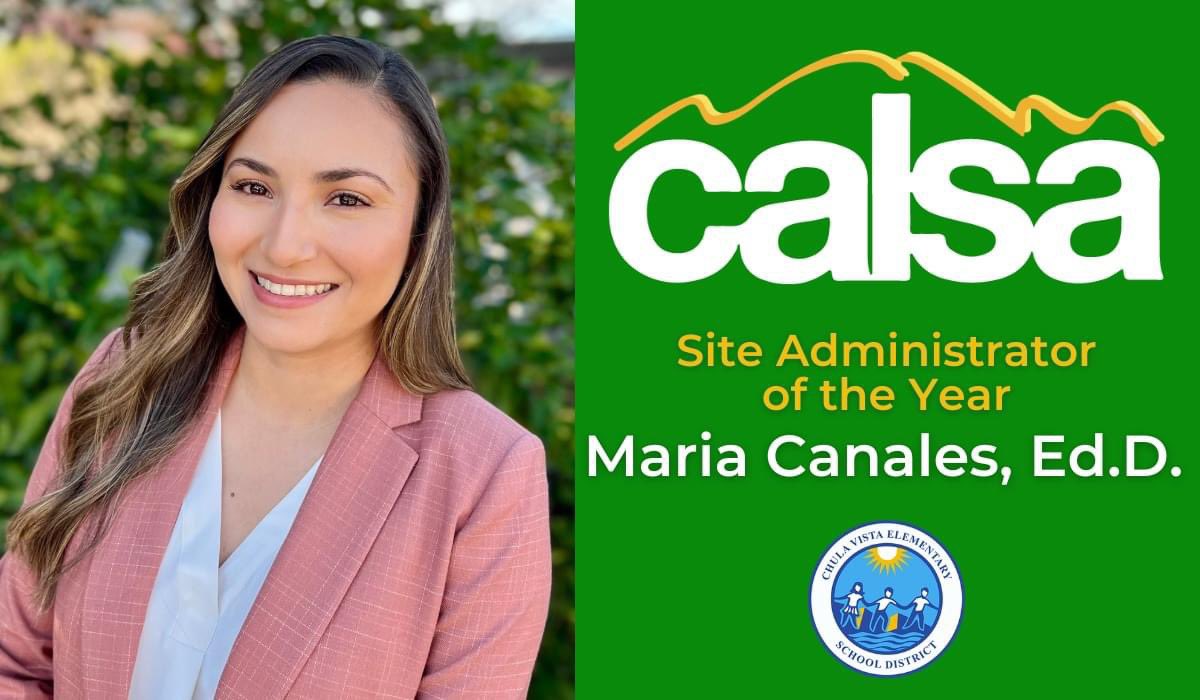 Congrats to #CVESD Principal Maria Canales, Ed.D., on being selected as @CALSAfamilia San Diego Chapter Site Administrator of the Year. Dr. Canales has fostered a nurturing and inclusive environment for students, families, and staff.