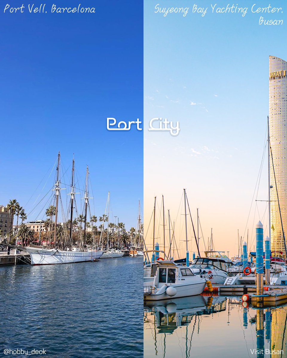 Sister cities of Busan 👯‍♀

Did you know that
Busan and Barcelona are sisters?

With the sisterhood started in 1983,
The two cities share many things in common.

See how much they look alike. 😉

#SisterCity #BusanIsGood #BusanTrip #Barcelonatrip #BusanTravel