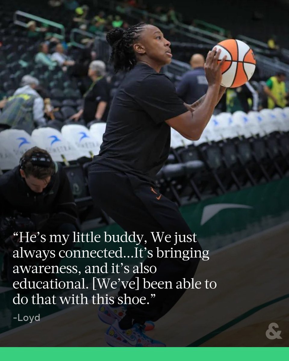 Seattle Storm star @jewellloyd is using her Nike GT Cut 3s to bridge the gap between sports and autism awareness At the center of her activism and the shoe's design lies the story of her best friend's son, Justice Read: andscape.com/features/jewel…