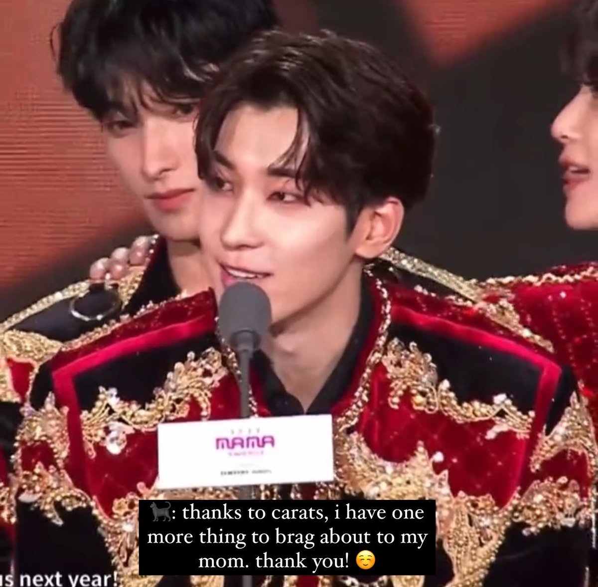 and you’ll have another thing to brag about today my wonu. you did it! (along w/ svt) she’s the proudest among all of us and mama jeon is looking at you with full glee cause you’re surrounded & loved by so many people. I LOVE YOU WONWOO! 🥹🫶🏻