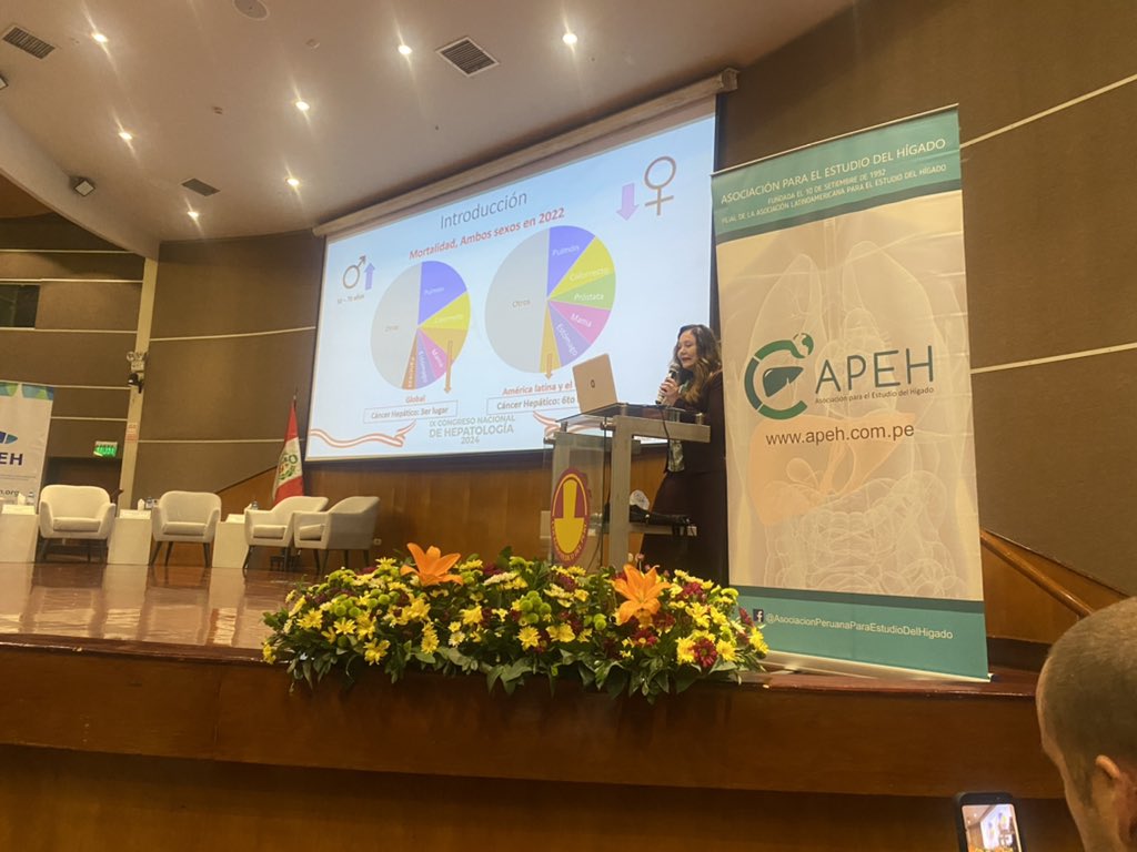 MASH puede evolucionar a CHC - MASH en aprox el 2% de los casos por año , influído por : ✅mutaciones genéticas ✅exposición a carcinógenos ✅microambiente inmunizario ✅alteraciones del microbioma Dra Graciela Castro @APEHperu @alehlatam @LiverTweet IX Congreso dHepatología