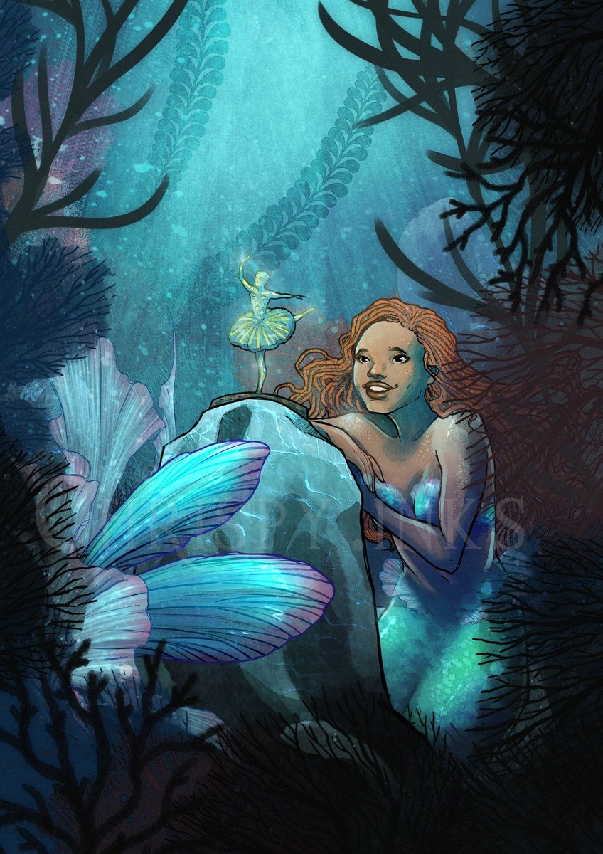 tada! The cover for the #liveactionlittlemermaid comic I'm working on. I actually finished this on the one-year anniversary of the live action Little Mermaid film coming out. 
#liveactionariel #thelittlemermaid #ariel #halleariel #underthesea #partofthatworld #mermay #mermay2024