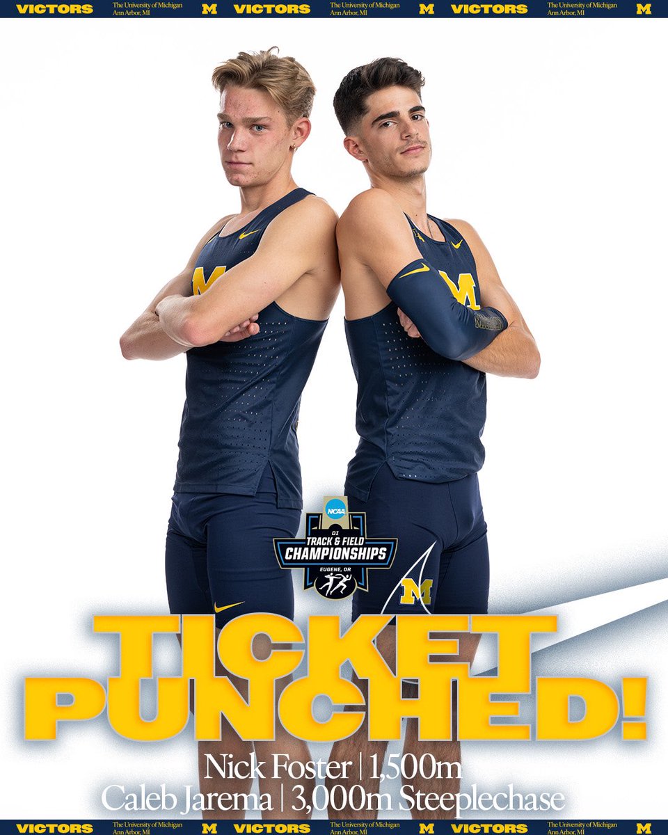𝐍𝐂𝐀𝐀 𝐁𝐨𝐮𝐧𝐝 Nick Foster runs 3:45.79 in the 1500m and Caleb Jarema runs 8:41.33 in the 3000S and will BOTH advance to the NCAA Championships!