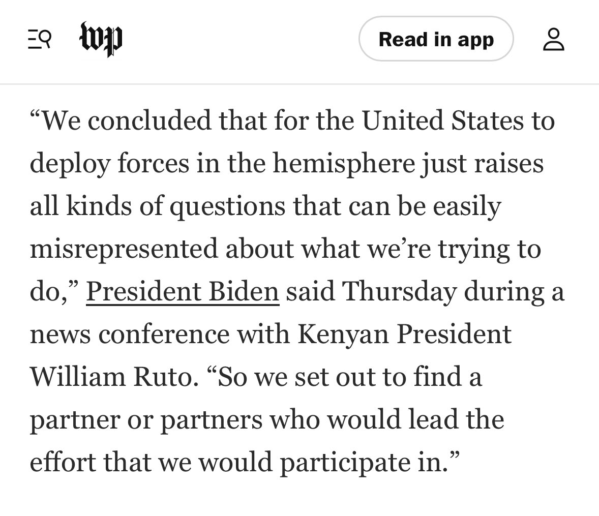 Biden just confirmed what I’ve been reporting since 2022: the US is in full control of the looming military invasion of Haiti, but is trying to deemphasize its role for PR purposes. washingtonpost.com/world/2024/05/…