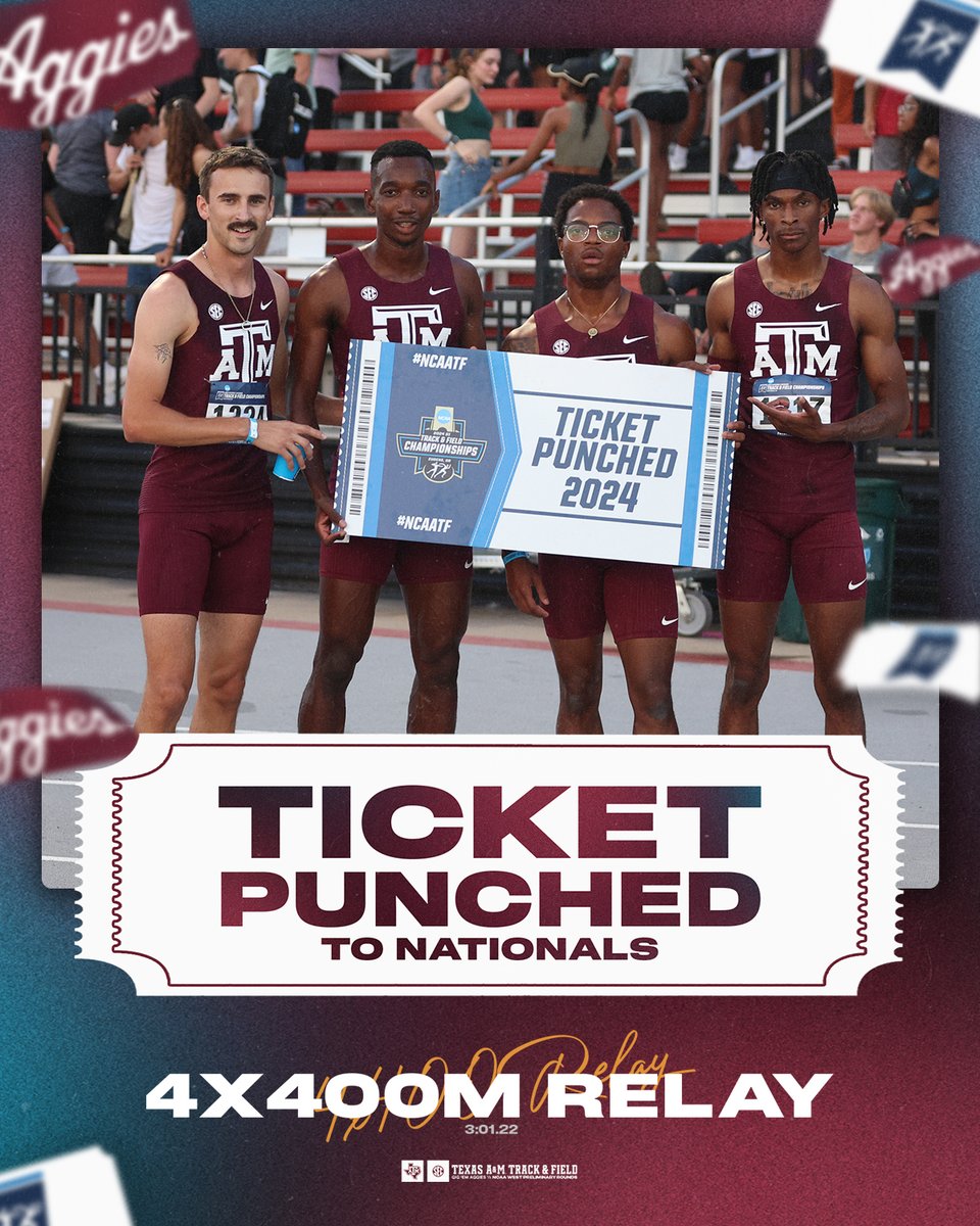 aggietfxc's tweet image. That's how you finish, the Aggies win the 4x400m relay ‼️😤

#GigEm // #AggieTF