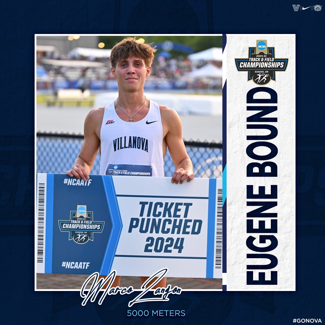 NovaTrackXC's tweet photo. Make that another one! Marco Langon is headed to his first career NCAA Championships! #GoNova 🔵⚪️✌️ https://t.co/V1vXC6XuyM