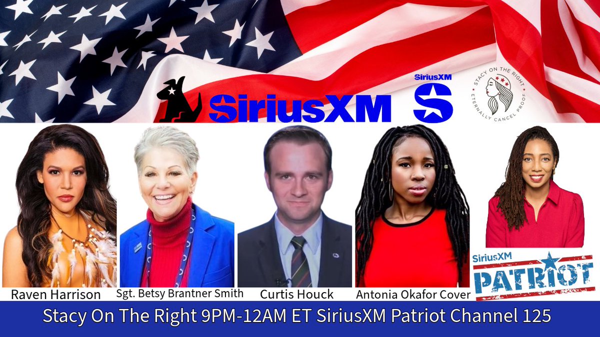 Tonight On @StacyOnTheRight 9pm-12am ET 9:20pm @raven_txwarrior 10:00pm @sgtbetsysmith 11:00pm @CurtisHouck 11:35pm @antonia_okafor Tonight's Opening Verse: Isaiah 2:1-5 Call In Now: 866-957-2874 sxm.app.link/Patriot sxm.app.link/StacyOnTheRight #SOTR #RighteouslyAmerican