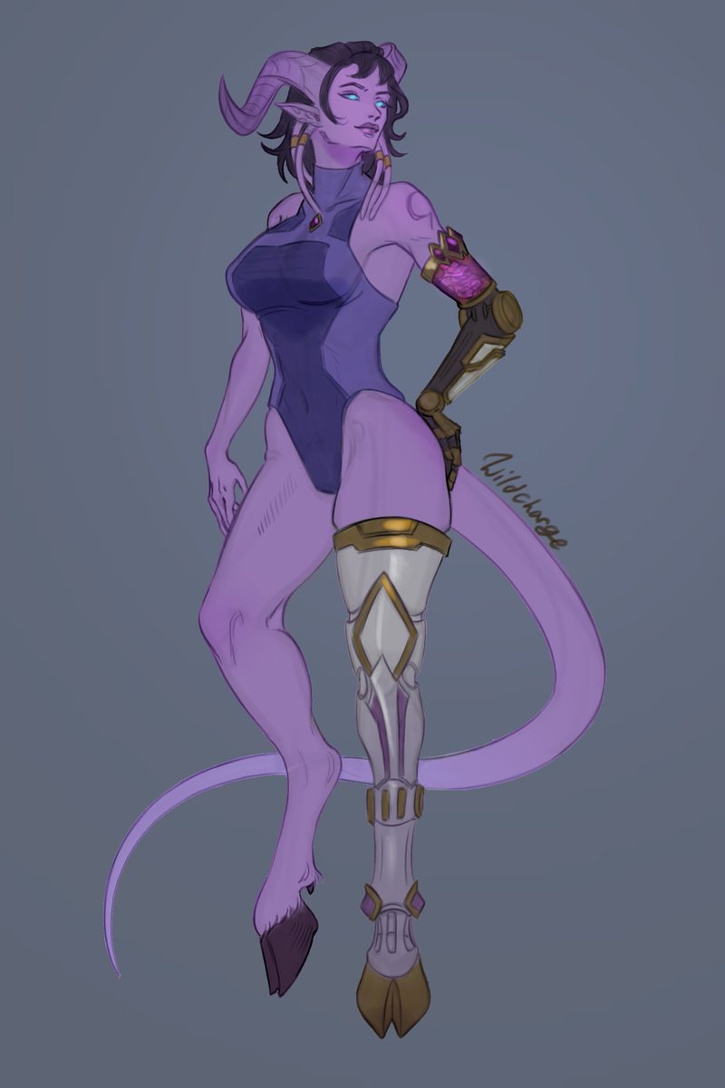 wildchargeart's tweet photo. Draenei ishana 

I can’t help drawing an extra long tail and putting alittle extra thicc on the goat leggies. https://t.co/Swy83yohFt