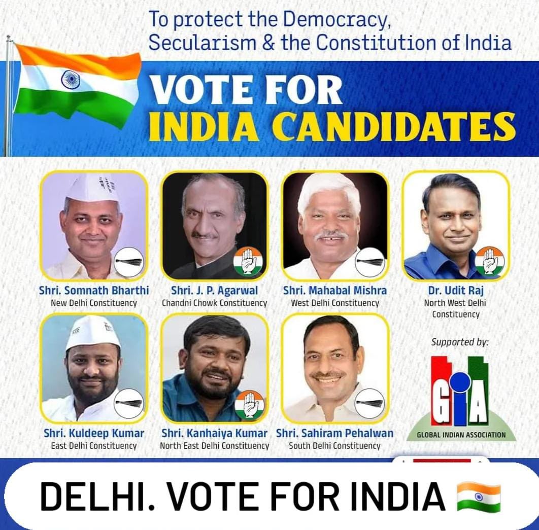 .@attorneybharti @inc_jpagarwal @mahabalmishra @Dr_Uditraj @KuldeepKumarAAP @kanhaiyakumar @SahiramPahalwan #INDIAAlliance #Delhi_for_INDIA #IndiaElections2024