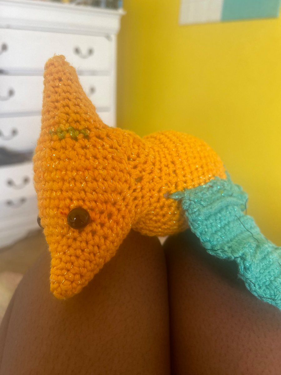 Meet Cheesefries yall, my aunt Crocheted him for me and I’ll die for him (he’s a pterodactyl)
