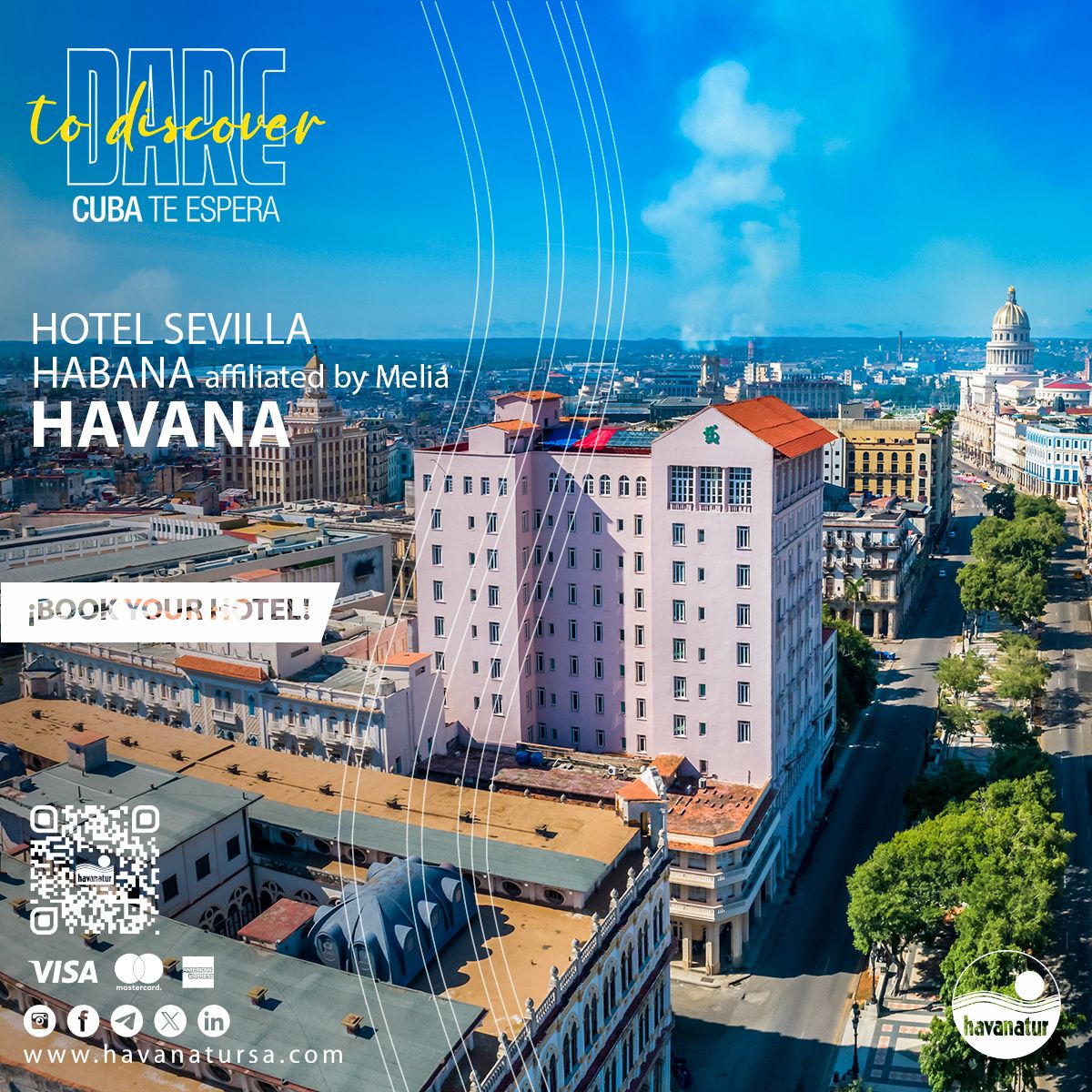 #DareToDiscover 🏨 An anthological hotel with one of the best panoramic views of #Havana 🔭 
#bookonline 👉 t1p.de/5p0pu
Hotel Sevilla